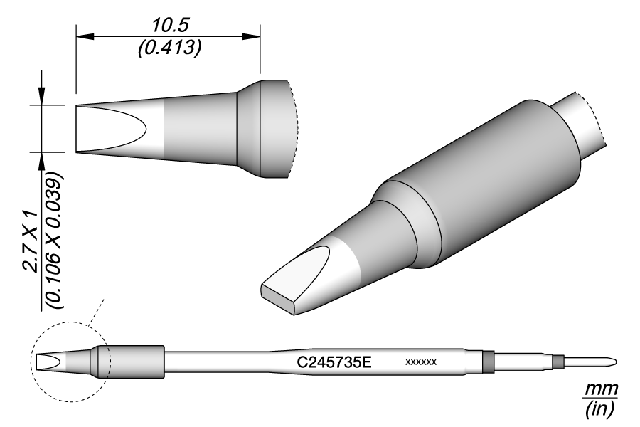 C245735E - Chisel Cartridge 2.7 x 1